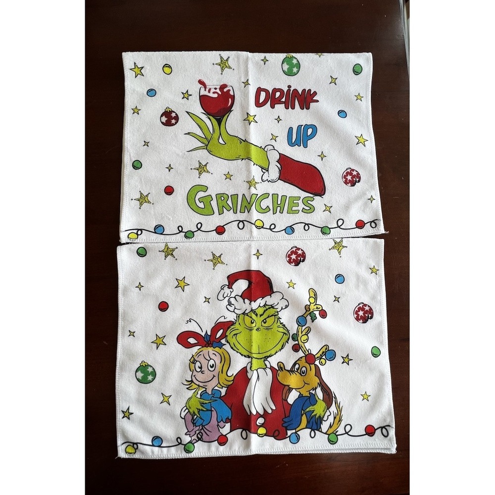 The Grinch Kitchen Towels 25x16 Holiday Christmas‎ New